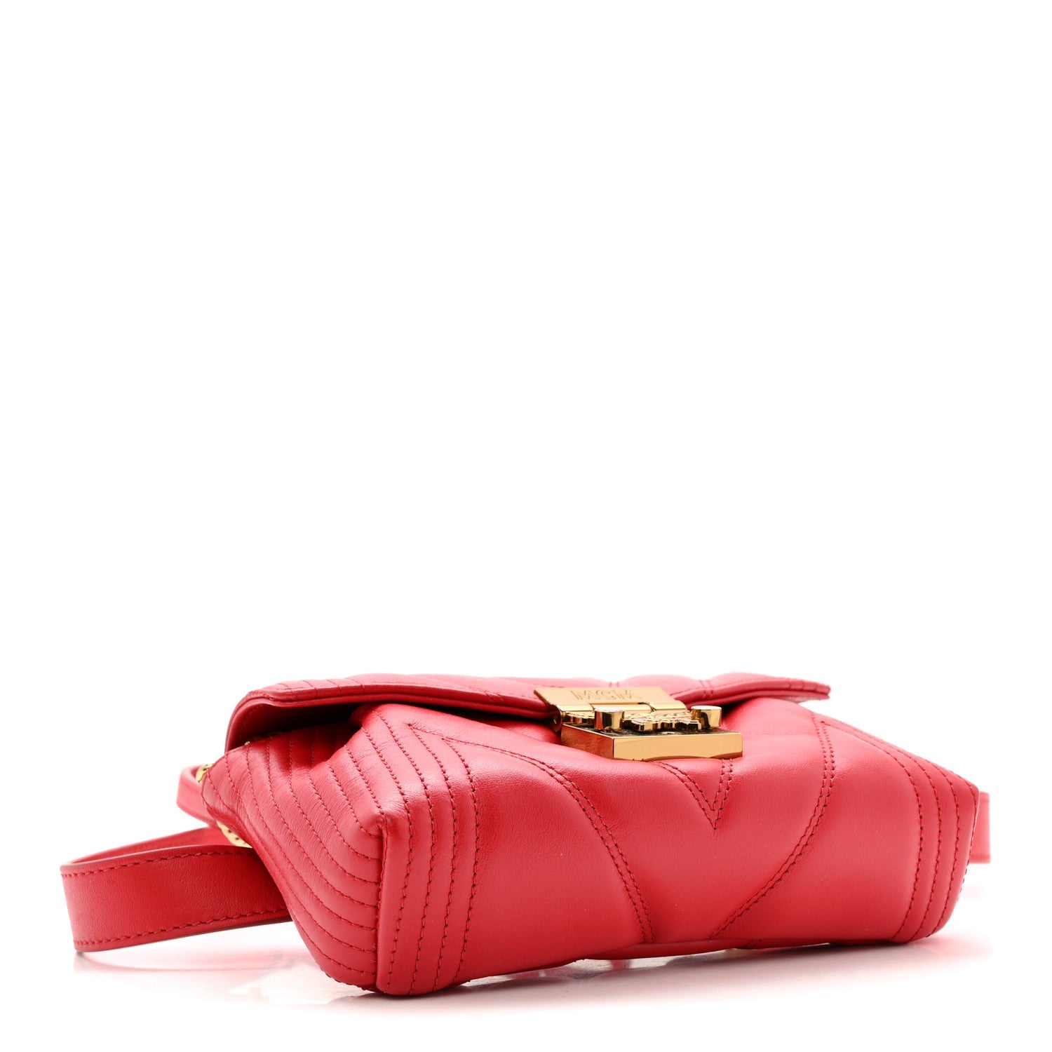 Calfskin Quilted Small Patricia Belt Bag Ruby Red