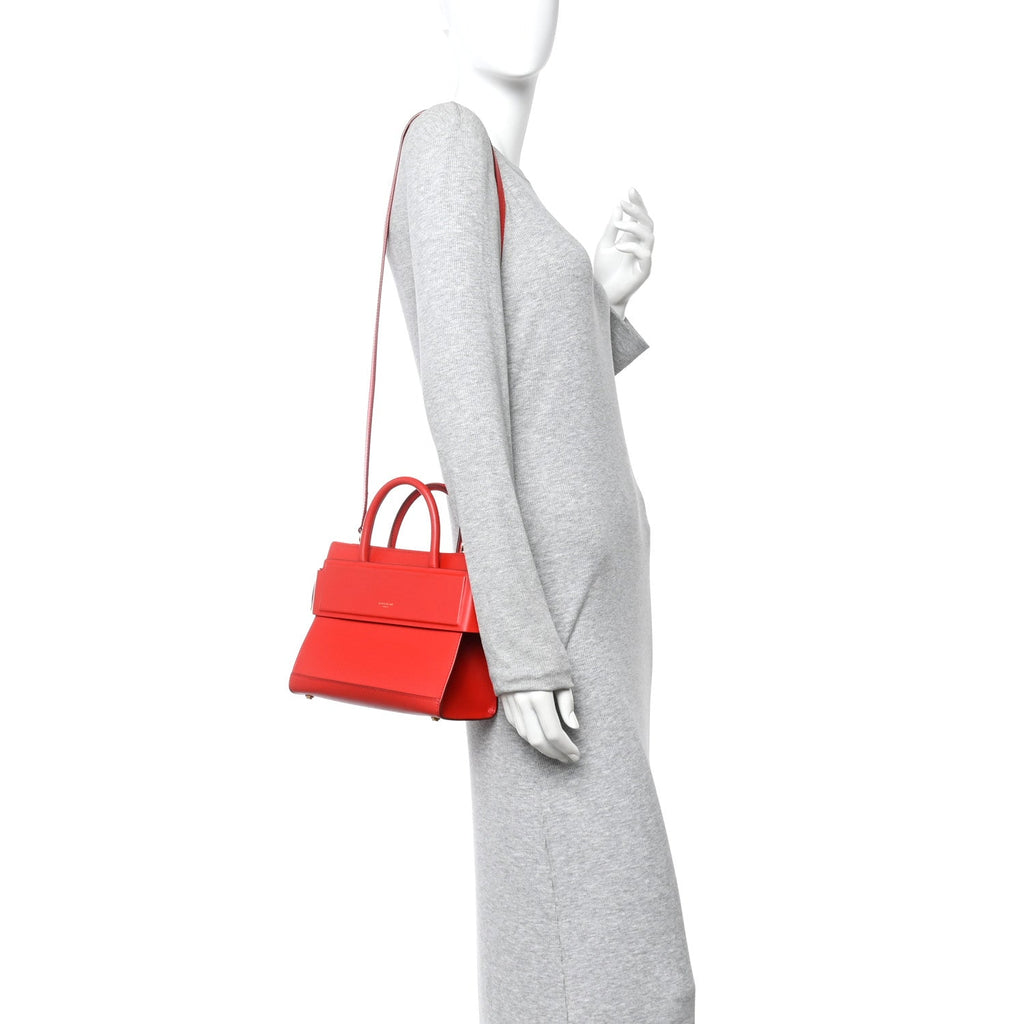Smooth Calfskin Mini Horizon Satchel Red