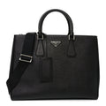 Saffiano Travel Extra Large Galleria Double Zip Tote Black
