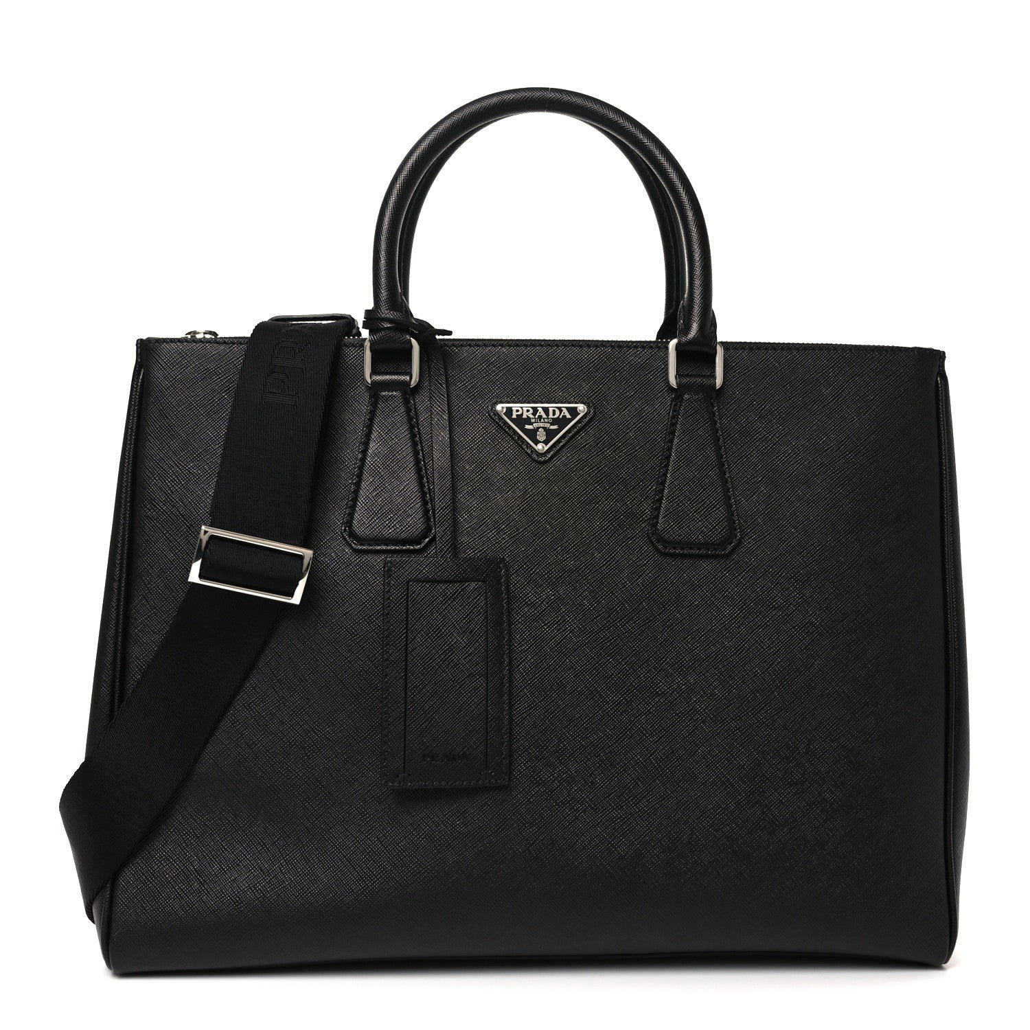 Saffiano Travel Extra Large Galleria Double Zip Tote Black