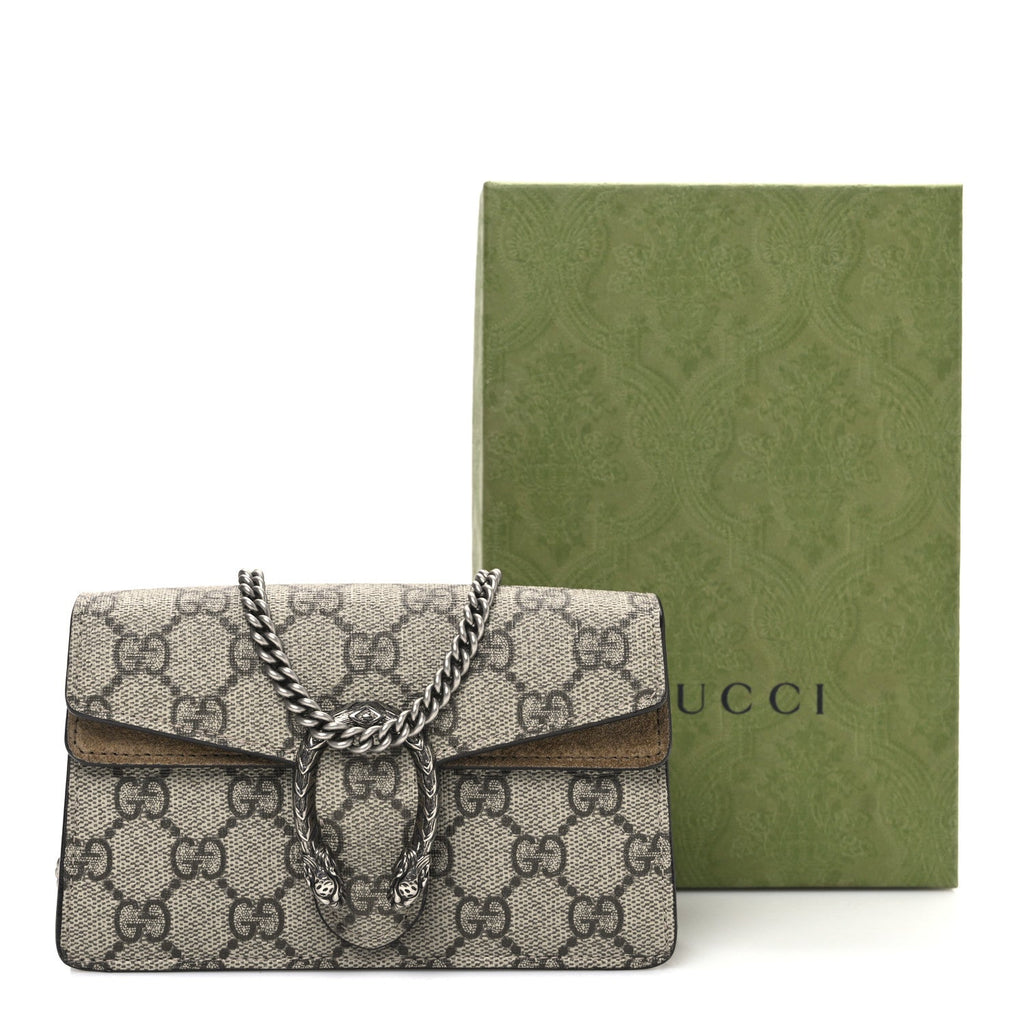 GG Supreme Monogram Super Mini Dionysus Shoulder Bag Taupe