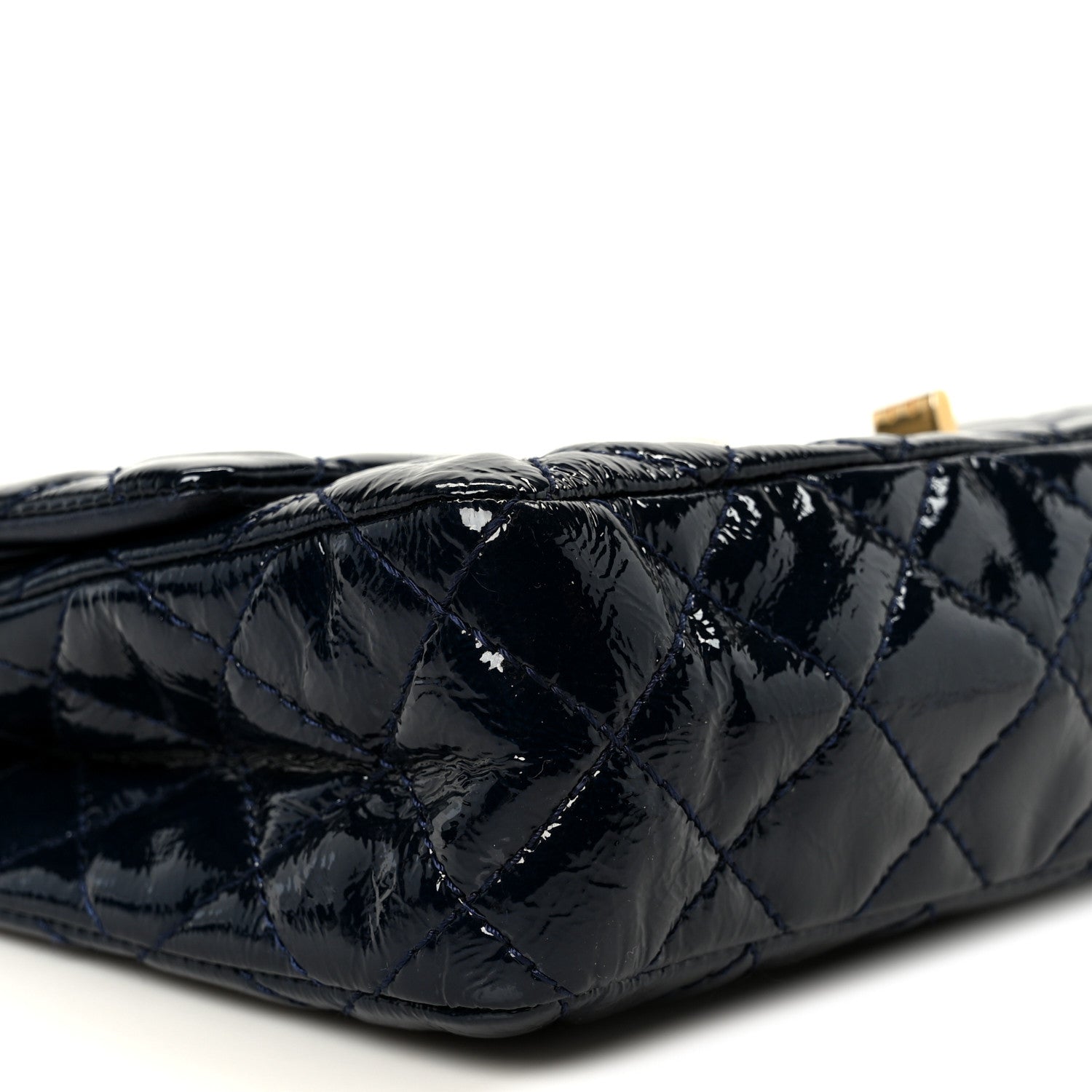 Distressed Patent Quilted 2.55 Reissue 226 Flap Blue