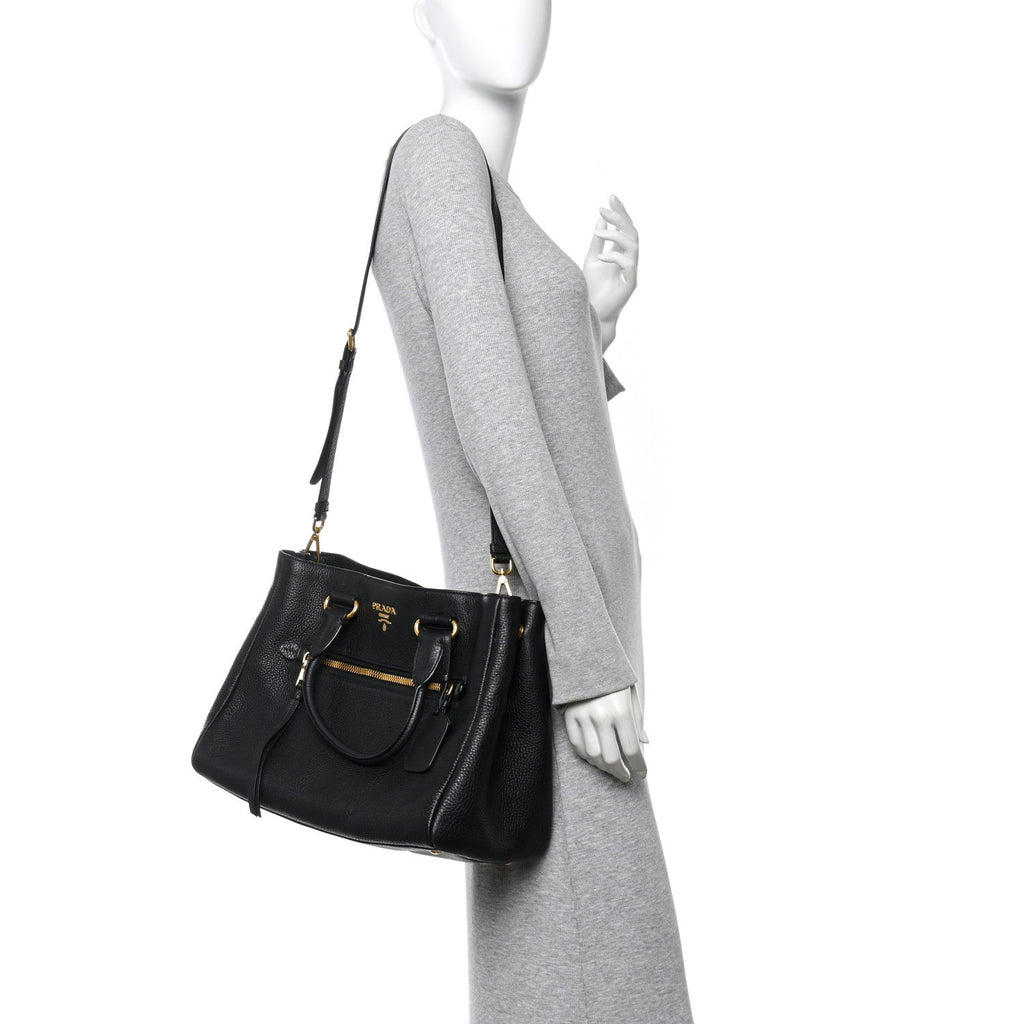 Vitello Daino Tote Black