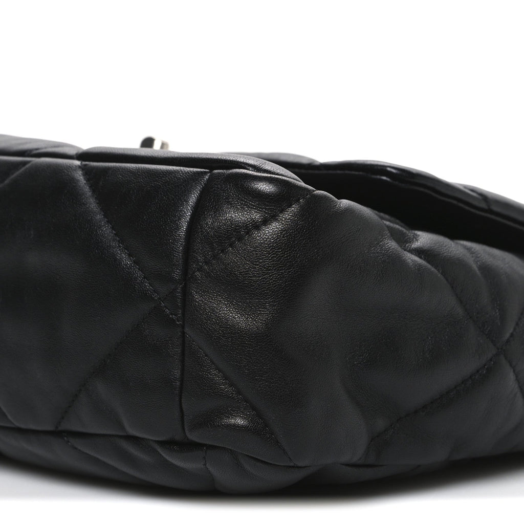 Lambskin Quilted Large Chanel 19 Flap Black