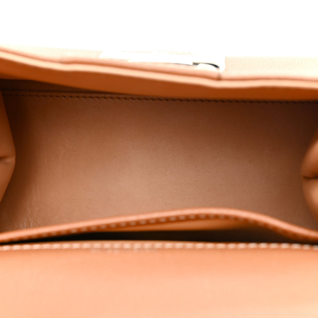 Grained Rodeo Calfskin Surpique Mini Brillant Satchel Vegetal Ivory