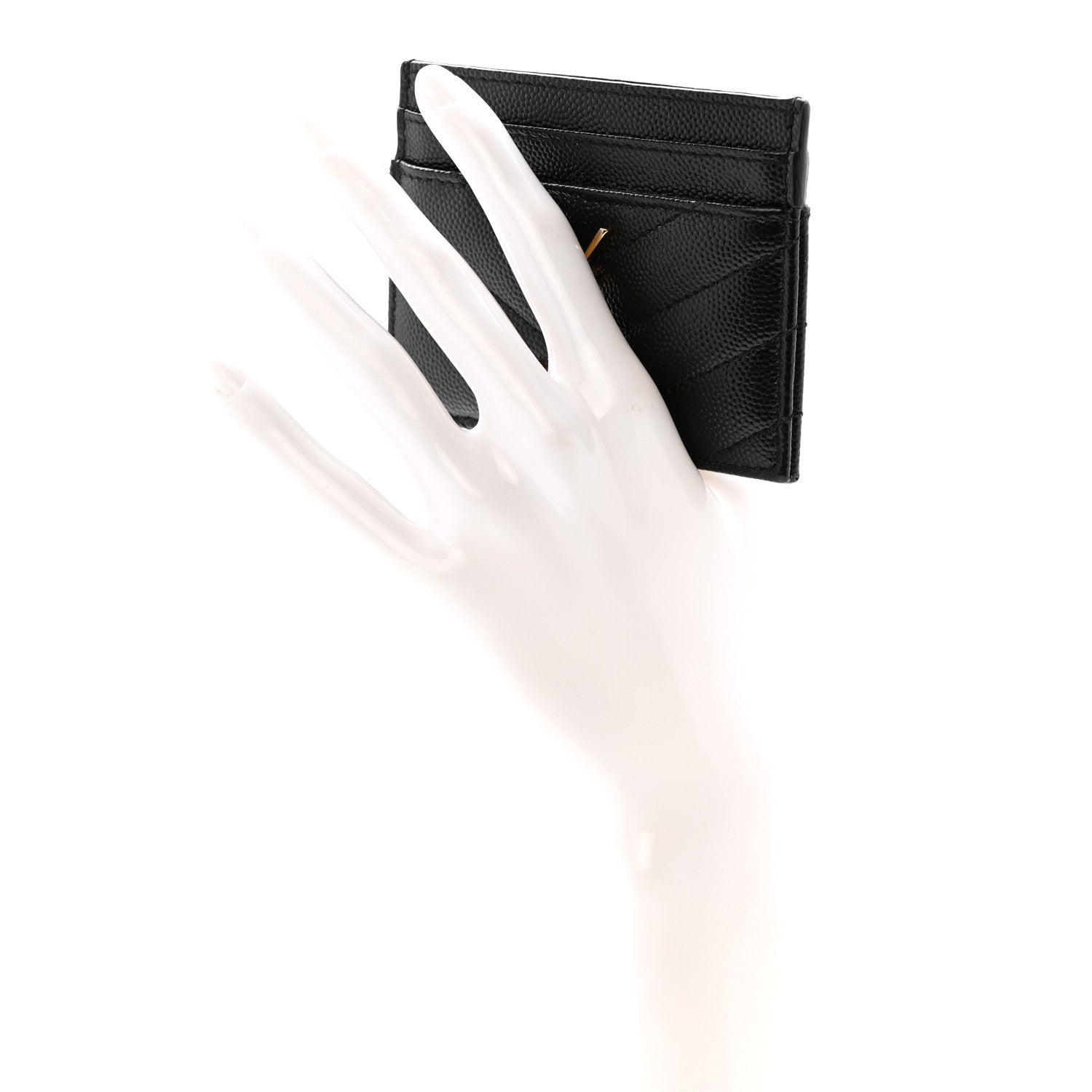Grain De Poudre Matelasse Chevron Monogram Credit  Case Black