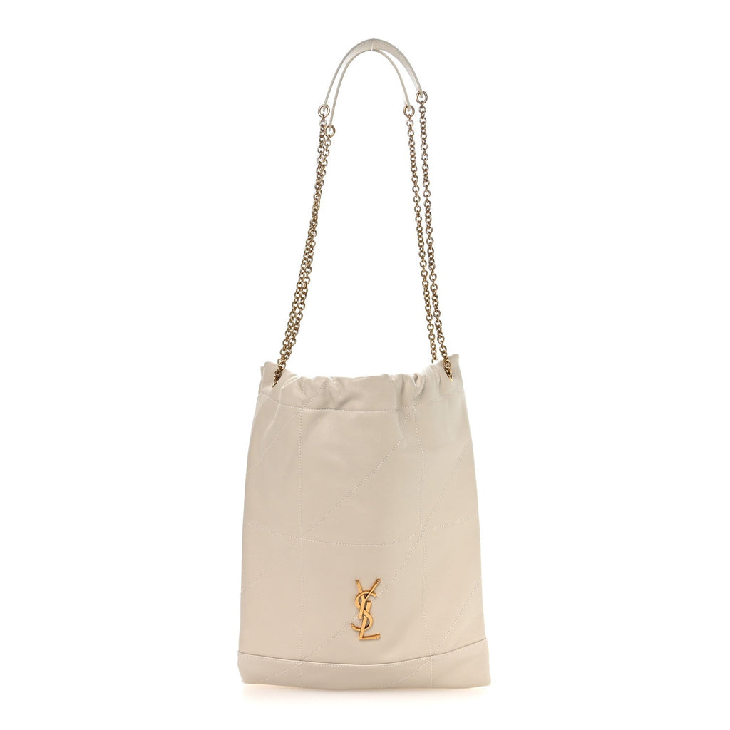Lambskin Matelasse Monogram Medium Jamie 4.3 Pochon Blanc Vintage