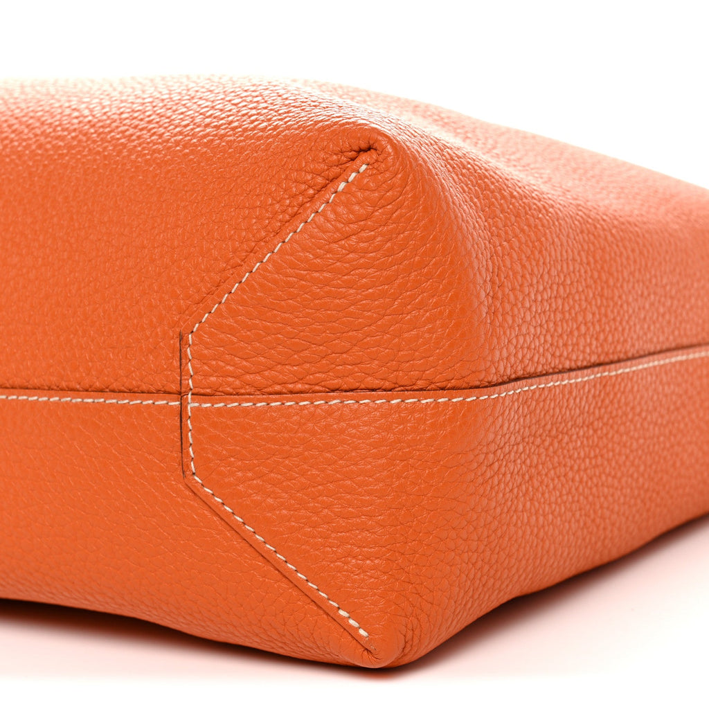 Taurillon Clemence Double Sens 45 Reversible Tote Orange Gold