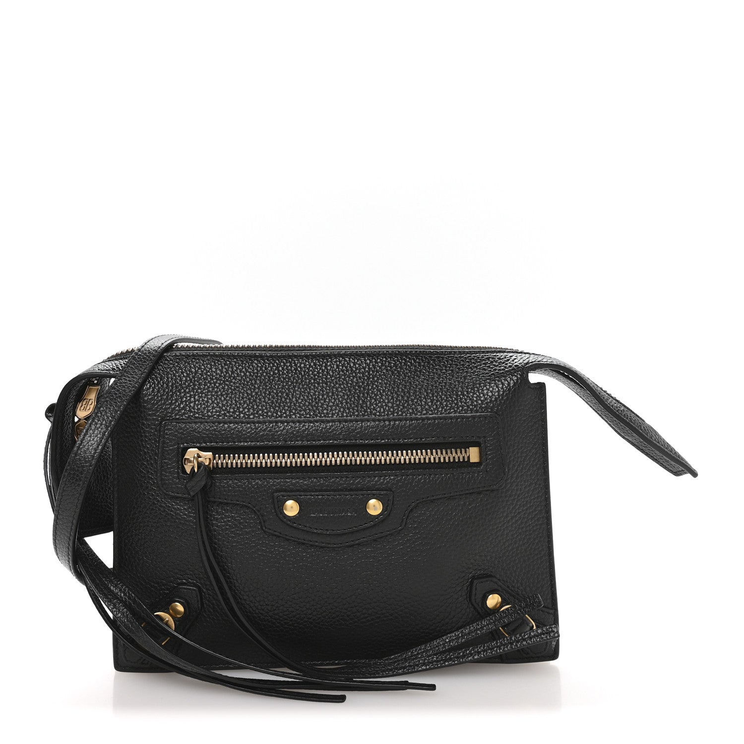 Grained Calfskin Neo Classic Gold Hardware Multipouch Black