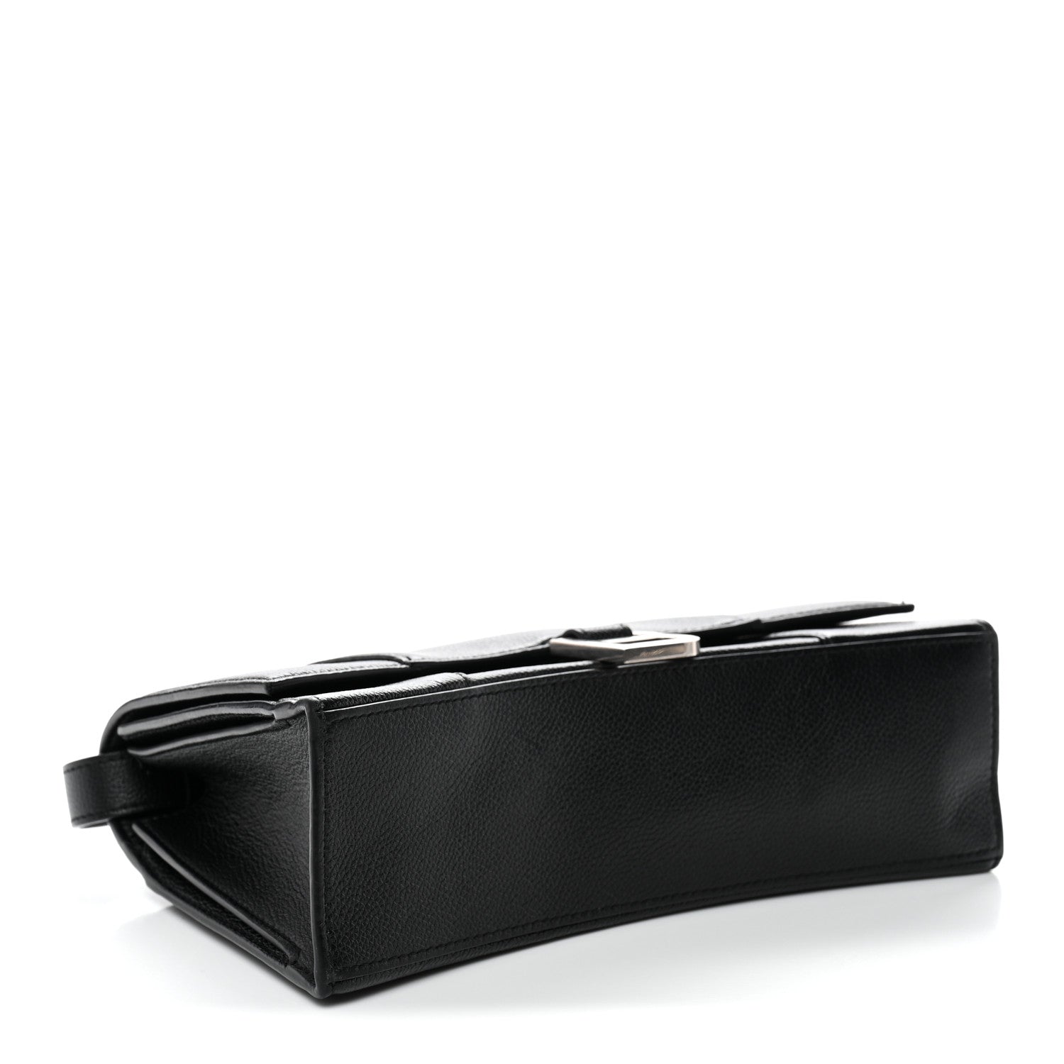 Grained Calfskin Small Hourglass Sling Shoulder Bag Black
