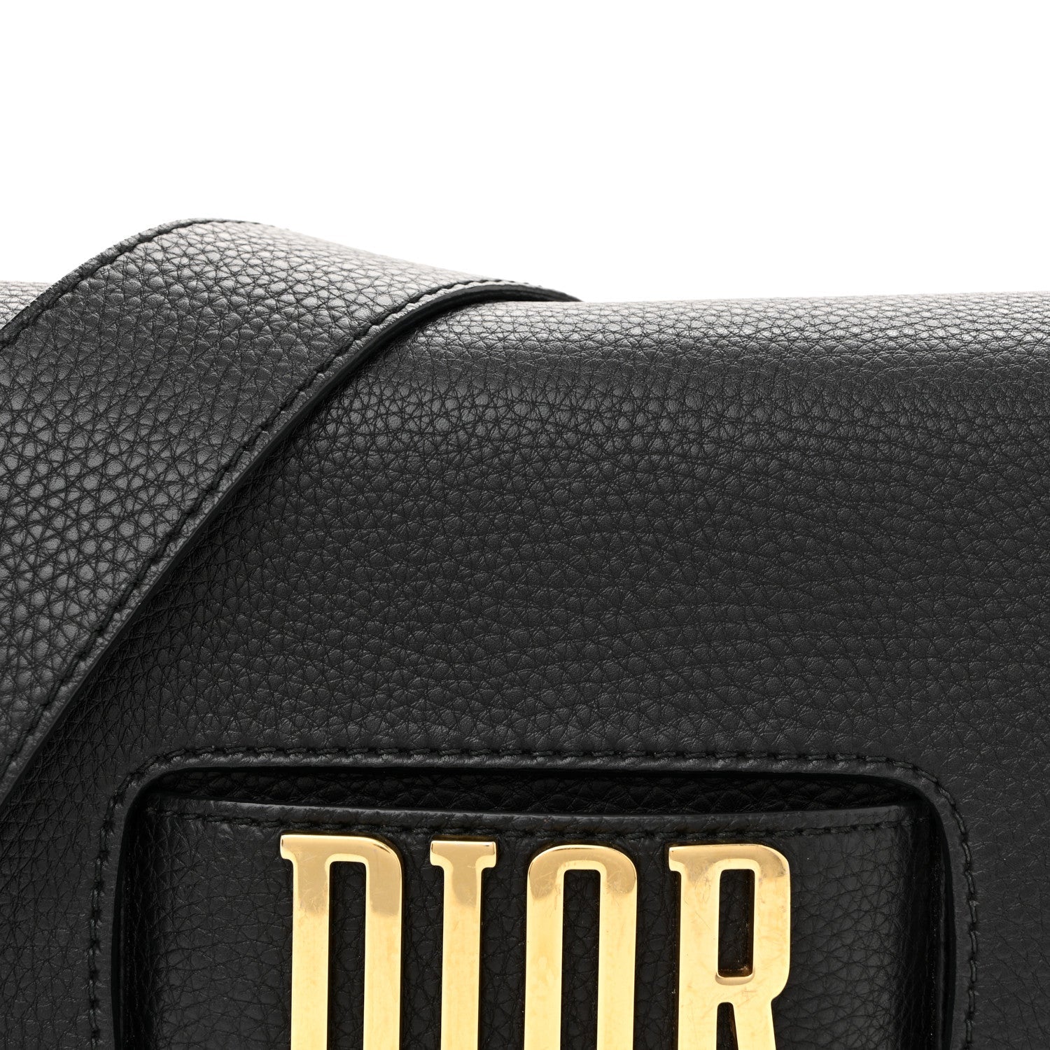 Grained Calfskin Dio(r)evolution Flap Bag Black
