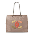 Vinyl Large Lipstick Tote Dark Beige