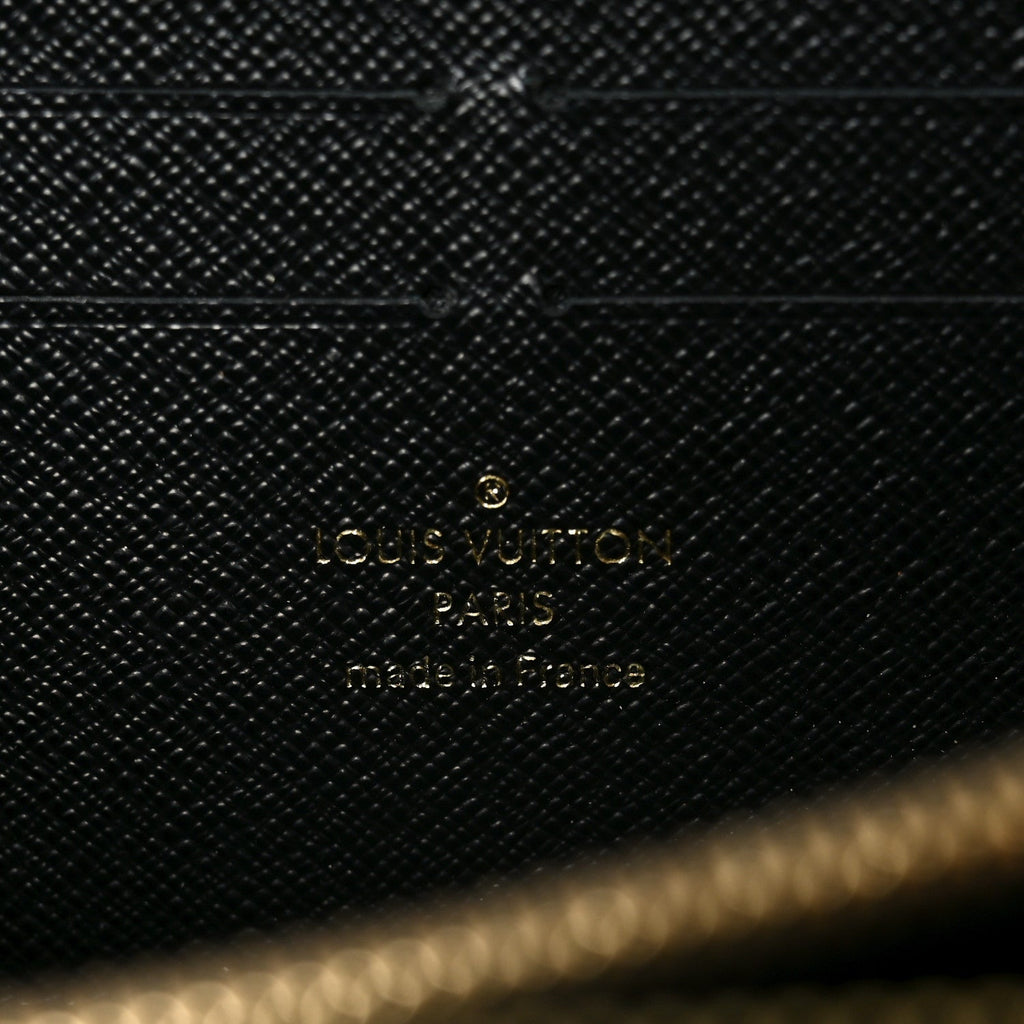 Calfskin Colored Monogram Zippy Wallet Blue Black