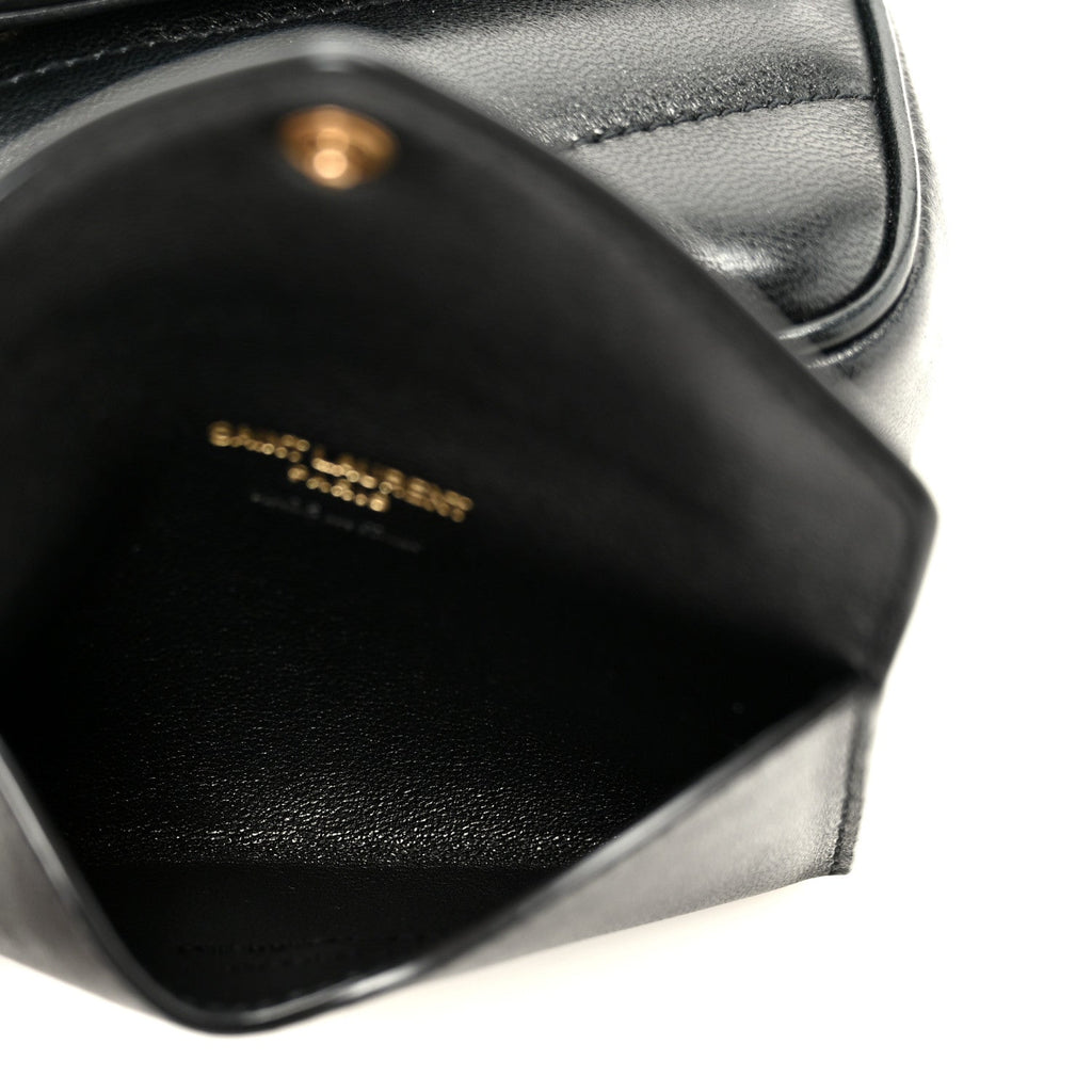 Lambskin Chevron Quilted Mini Loulou Black