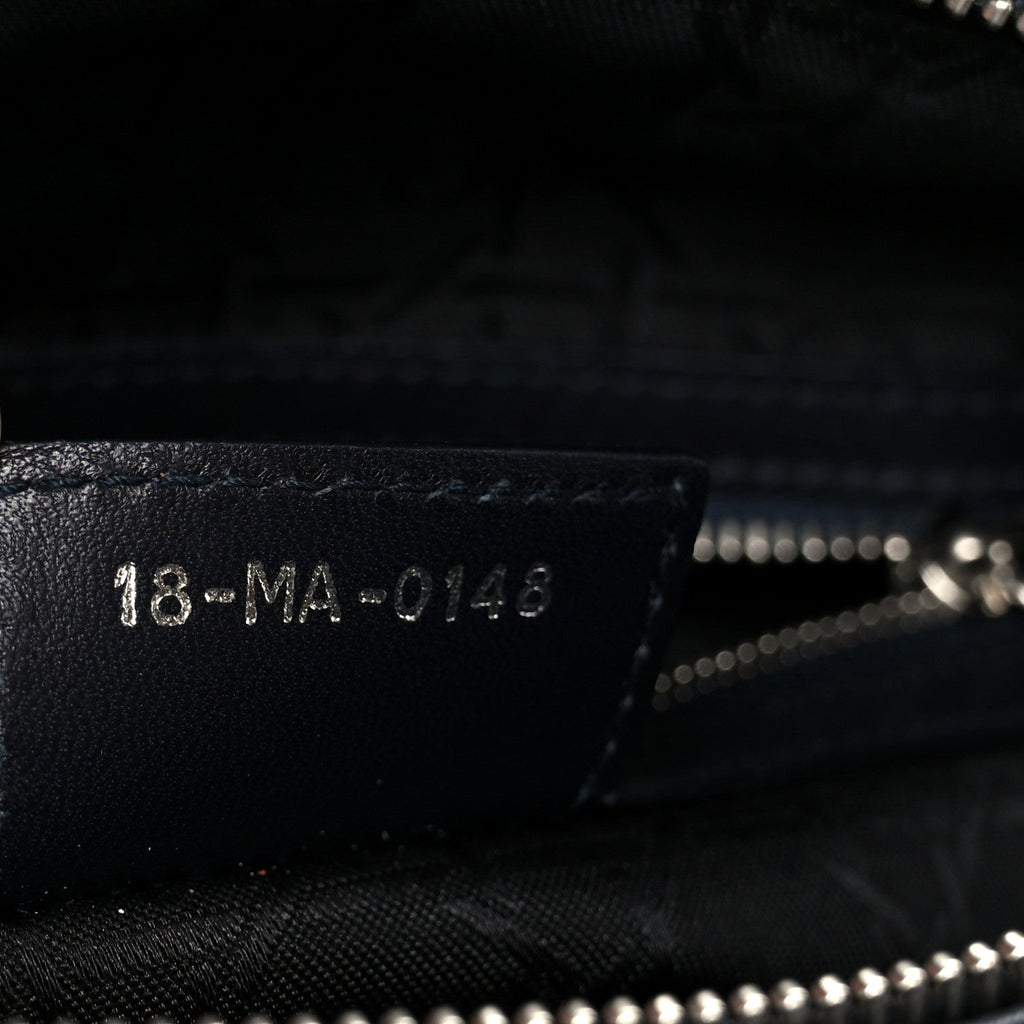 Lambskin Cannage Large Lady Dior Navy Blue