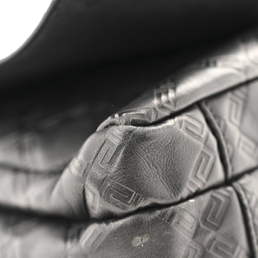 Calfskin Embossed Medusa Messenger Bag Black
