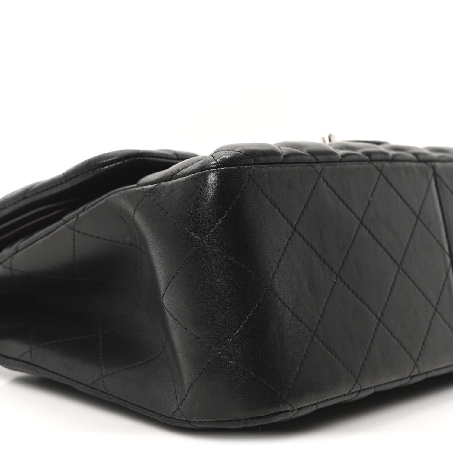 Lambskin Quilted Jumbo Double Flap Black