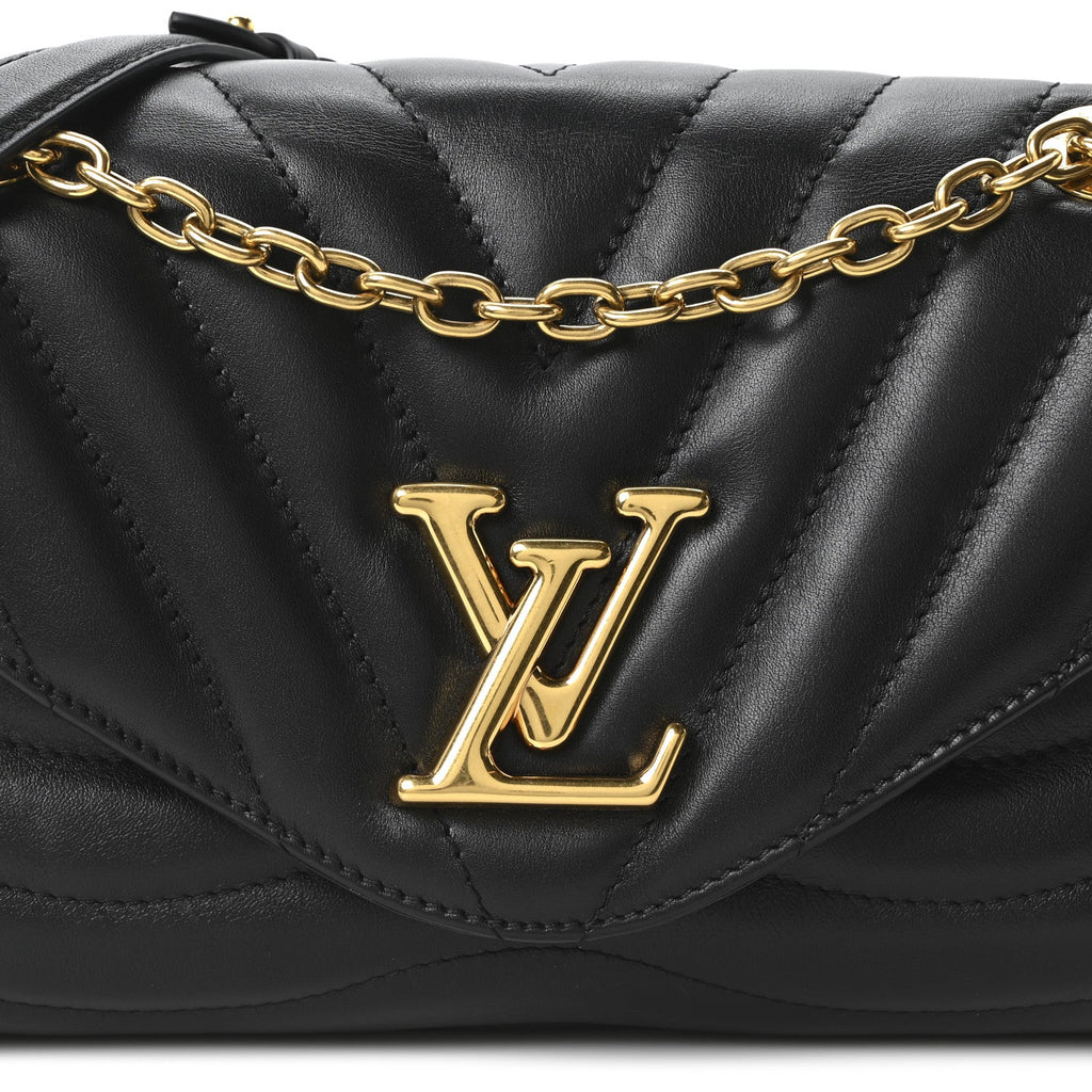 Calfskin LV New Wave Chain Bag Black