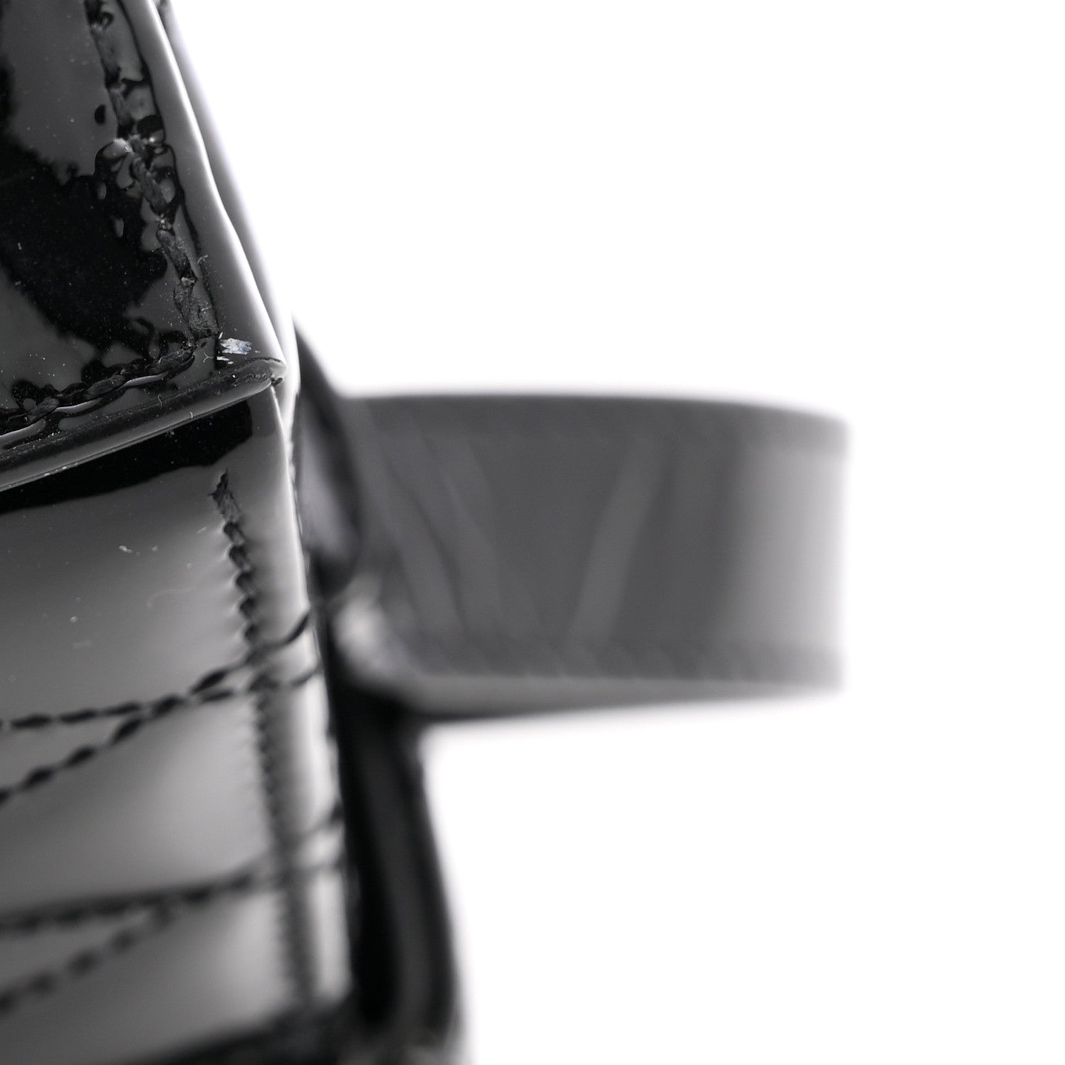 Patent Matelasse Monogram June Box Bag Black