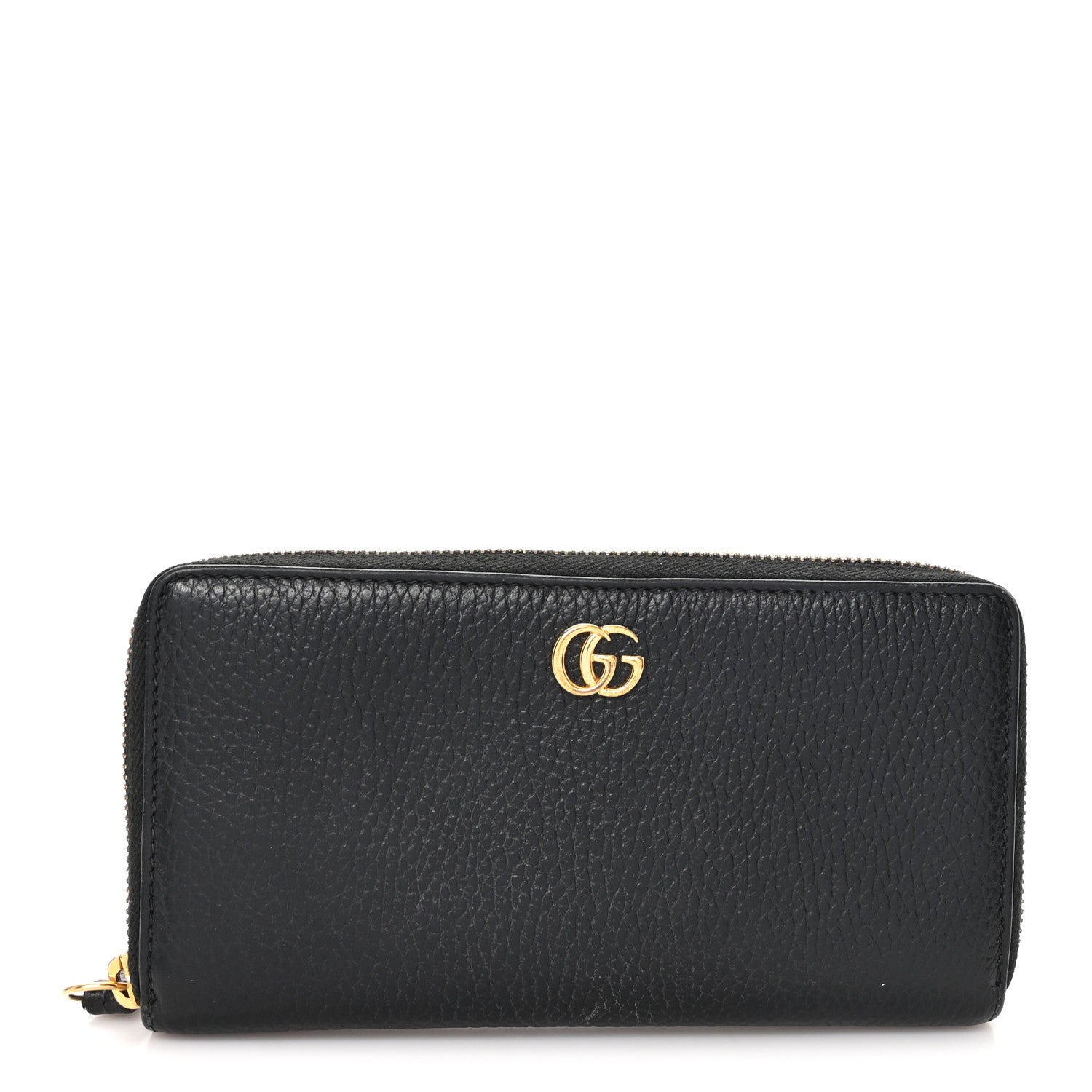 Dollar Calfskin GG Marmont Zip Around Wallet Black