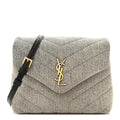 Denim Y Quilted Monogram Toy Loulou Crossbody Bag Grey