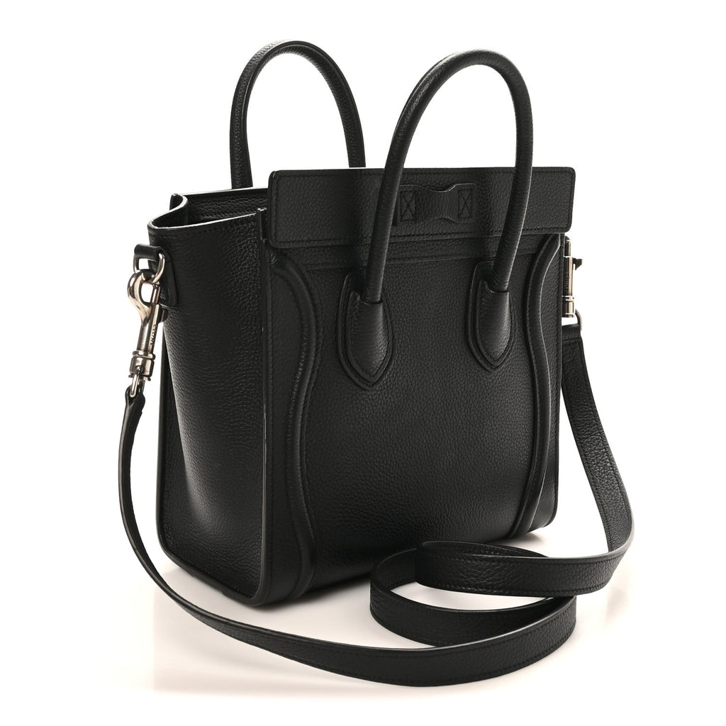 Drummed Calfskin Nano Luggage Black