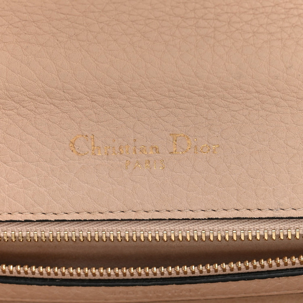 Grained Calfskin Medium Diorama Flap Bag Nude