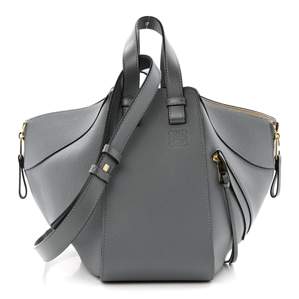 Grained Calfskin Small Hammock Shoulder Bag Asphalt