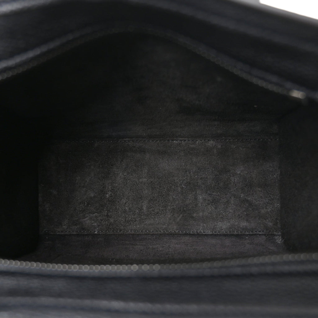 Drummed Calfskin Nano Luggage Black