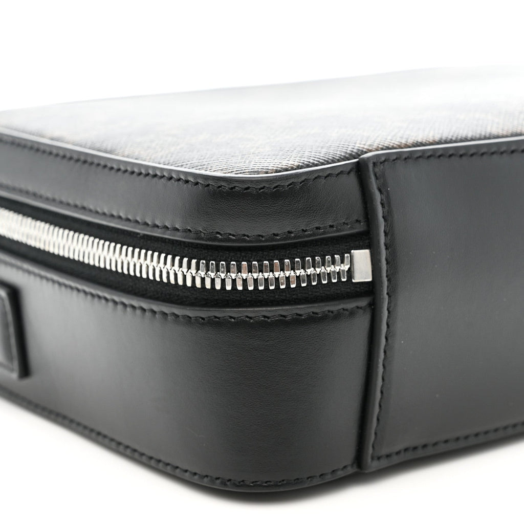 Triomphe Canvas Top Handle Messenger Box Black