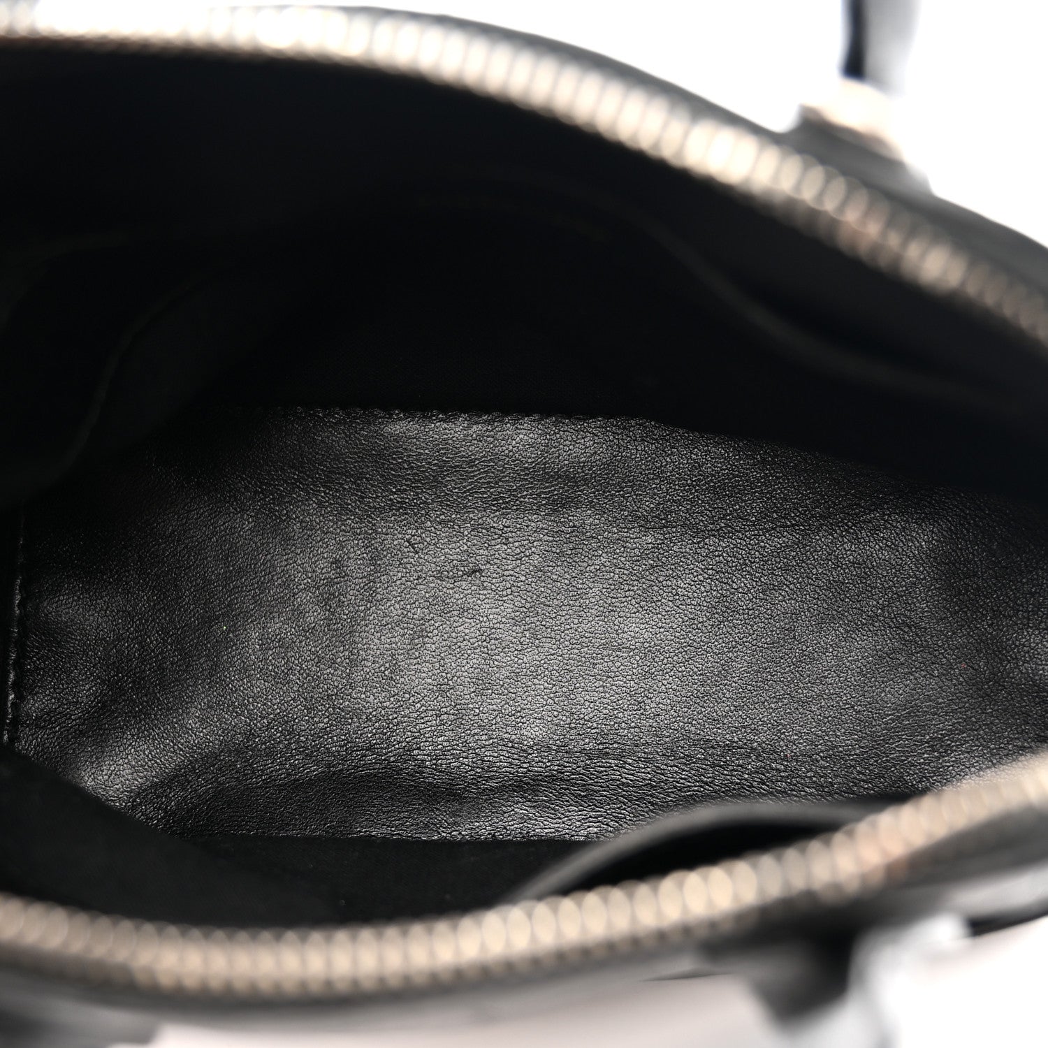 Calfskin Logo Crocodile Embossed XXS Ville Top Handle Bag Black