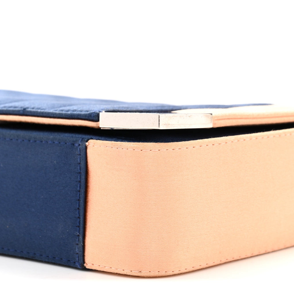 Satin Chocolate Bar Flap Blue Light Pink