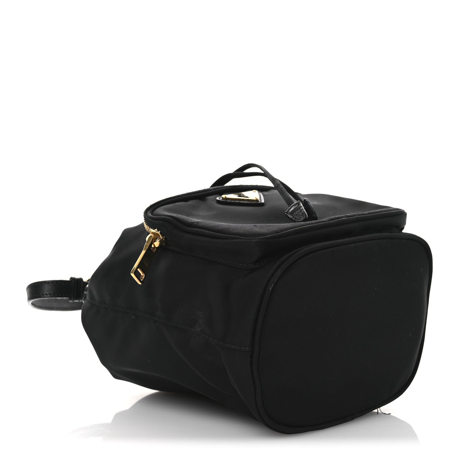 Saffiano Tessuto Nylon Mini Bucket Crossbody Bag Black