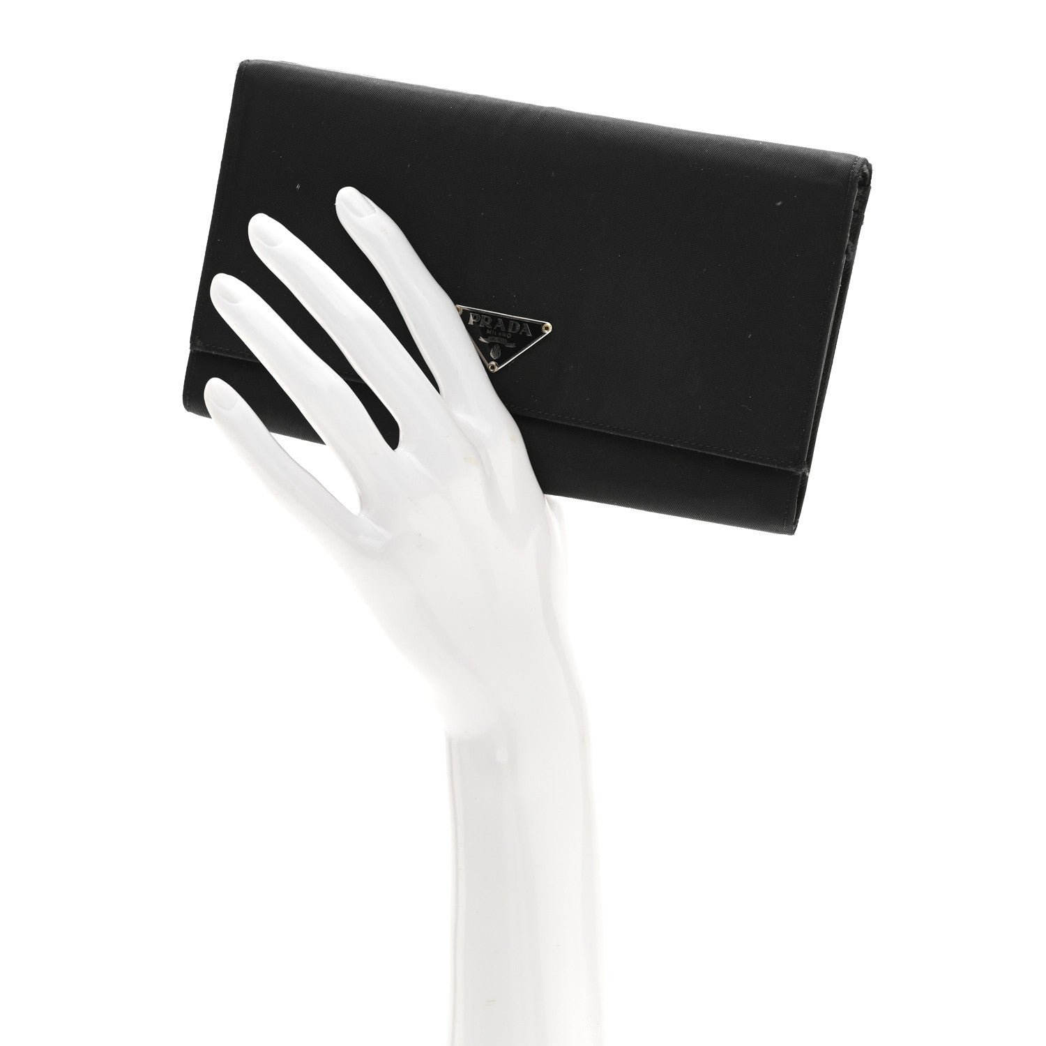 Tessuto Nylon Continental Flap Wallet Black