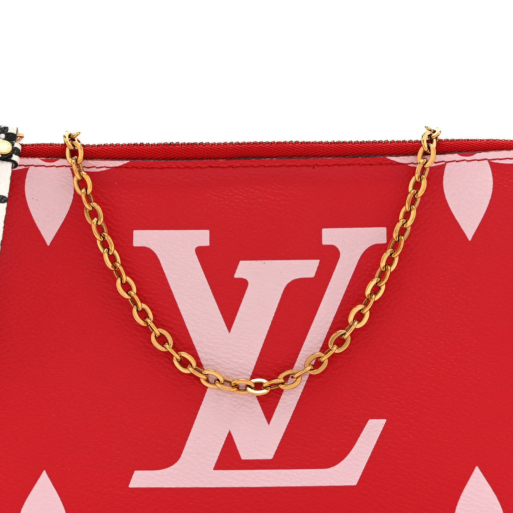 Monogram Giant Double Zip Pochette Rouge