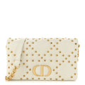 Lambskin Macrocannage Lucky Star Studded Caro Pouch Latte