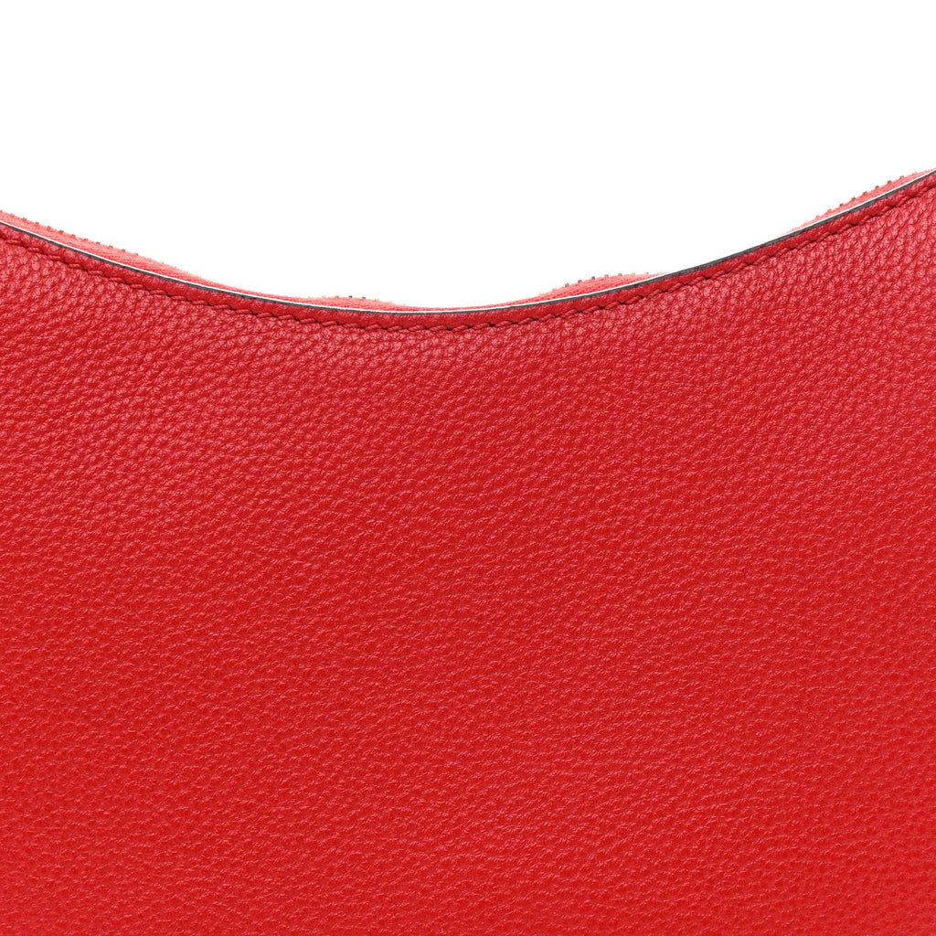 Grainy Calfskin Rockstud Mini Hobo Red
