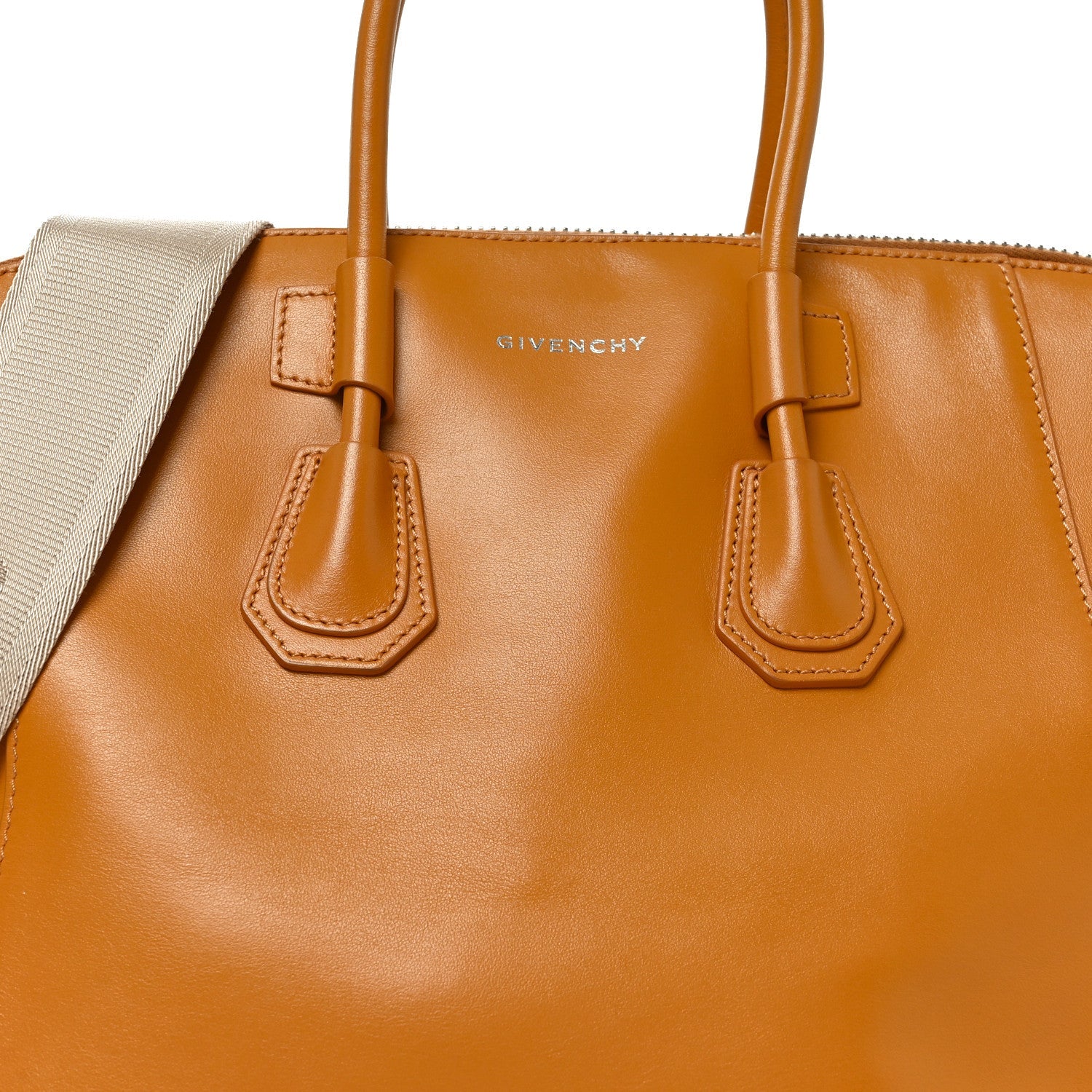 Box Calfskin Antigona Sport Top Handle Bag Pumpkin