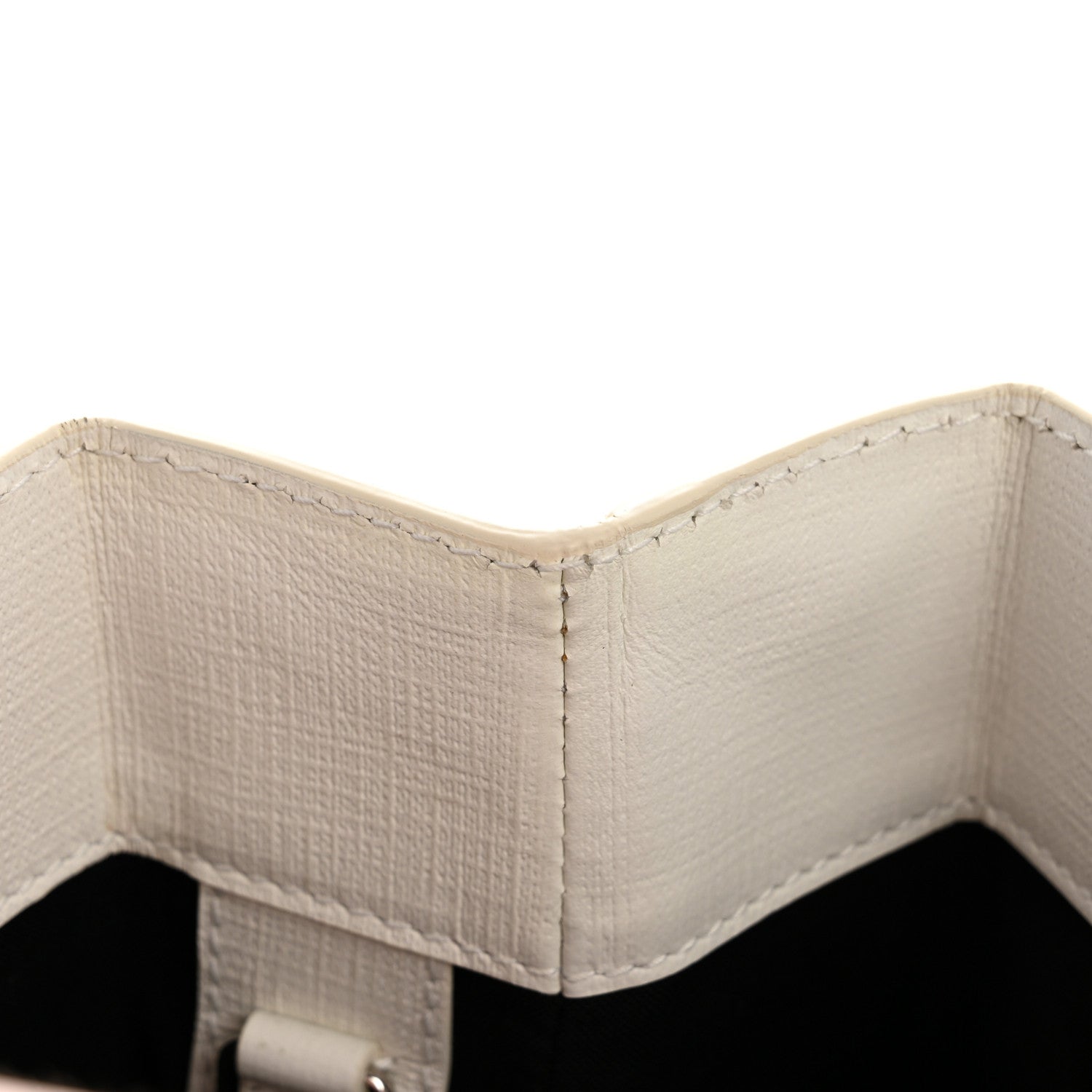 Squared Calfskin Logo North South Shopper Tote XXS White