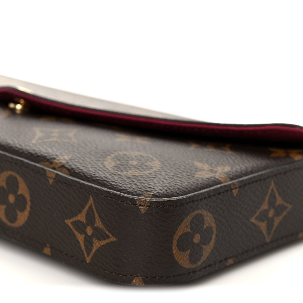 Monogram Pochette Felicie Chain Wallet Fuchsia