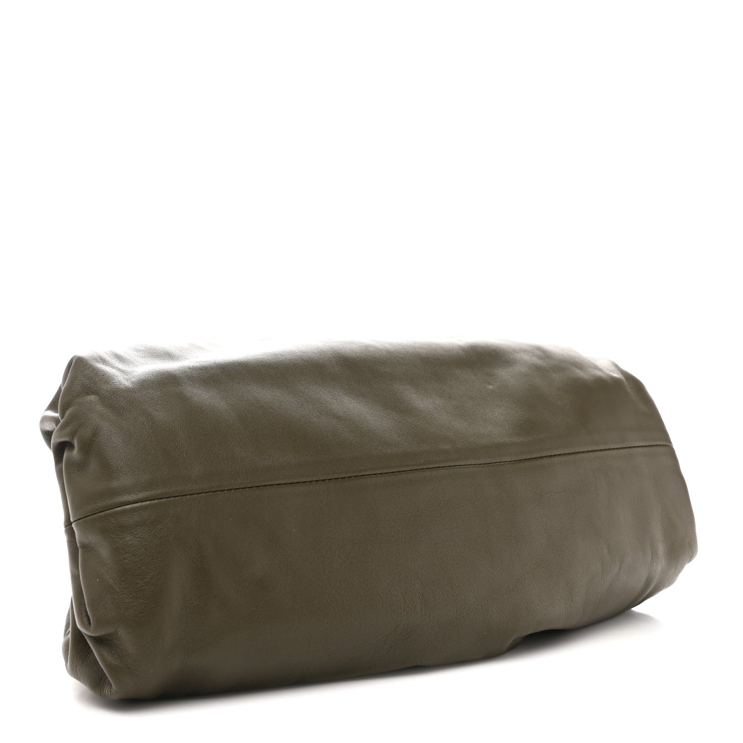 Smooth Butter Calf The Pouch Oversized Clutch Kaki Fondent