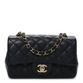 Lambskin Quilted Mini Rectangular Flap Black