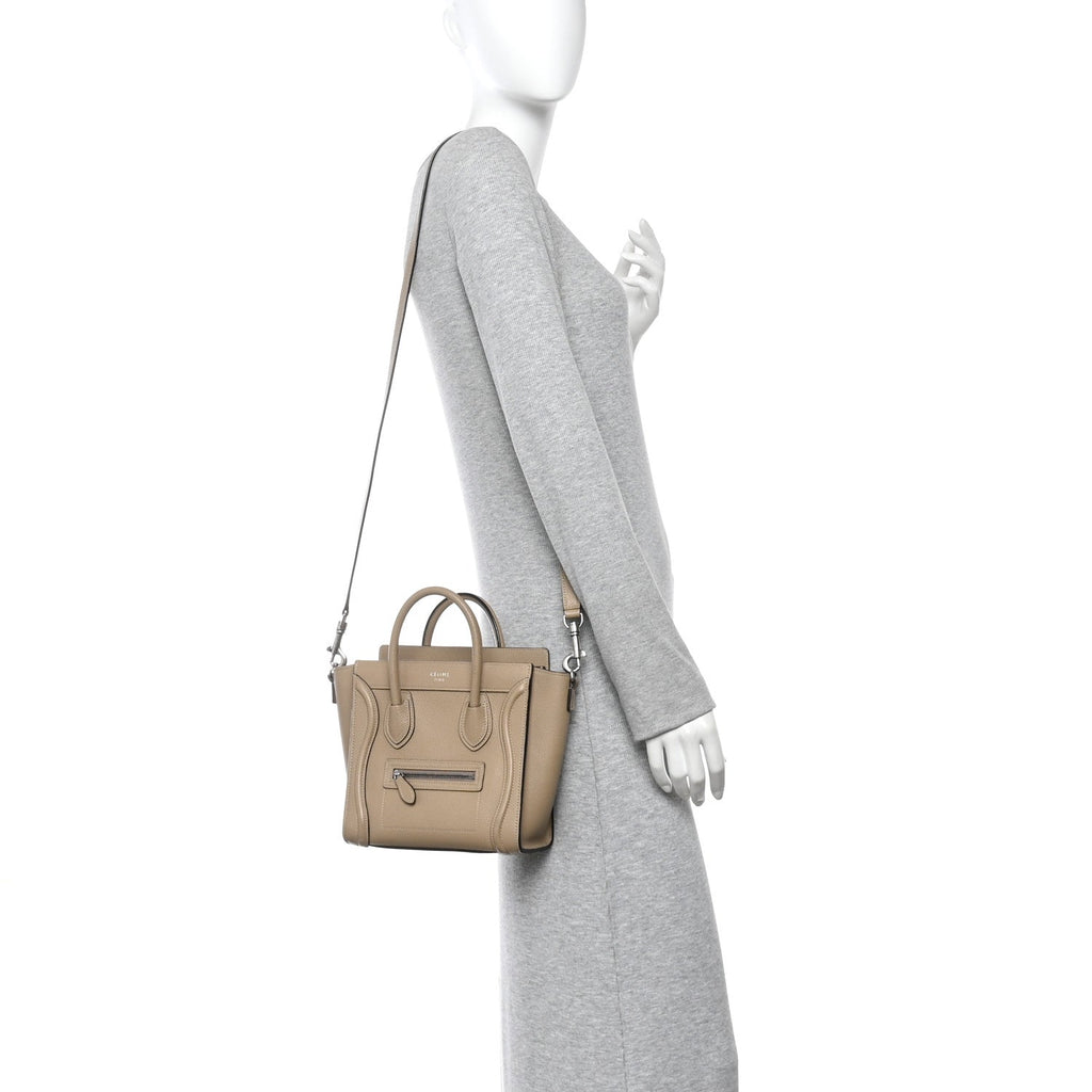 Drummed Calfskin Nano Luggage Dune