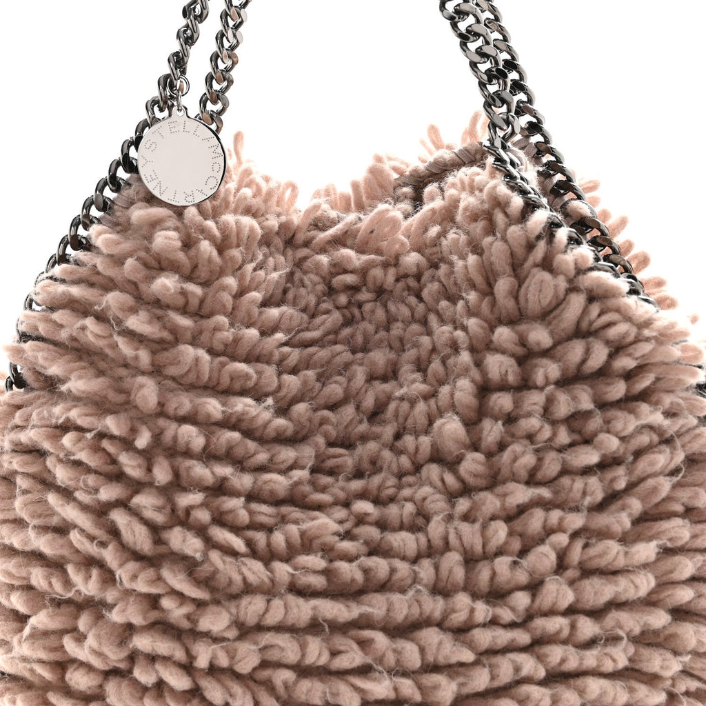 Wool Fur Small Falabella Tote Pink