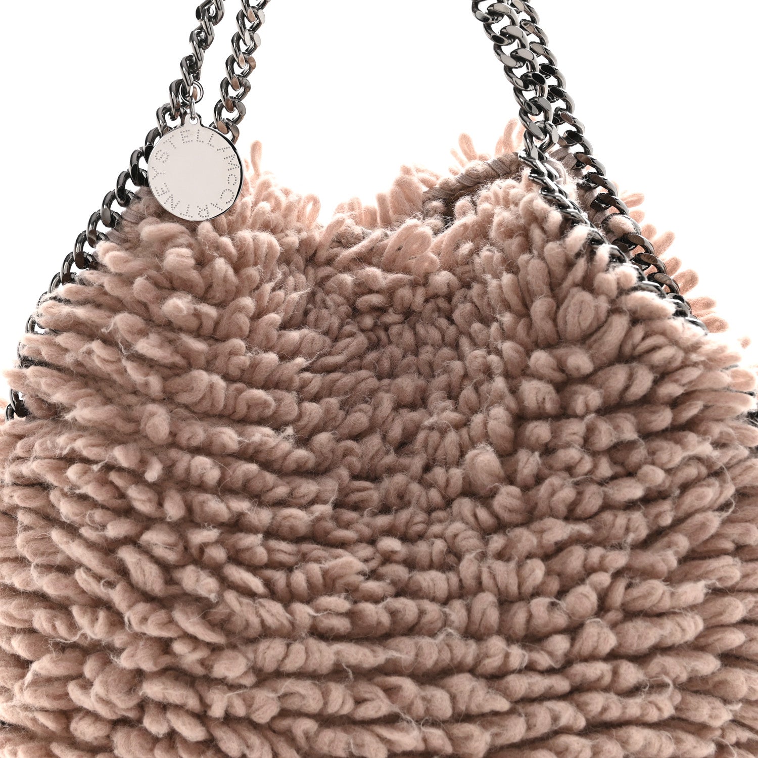 Wool Fur Small Falabella Tote Pink