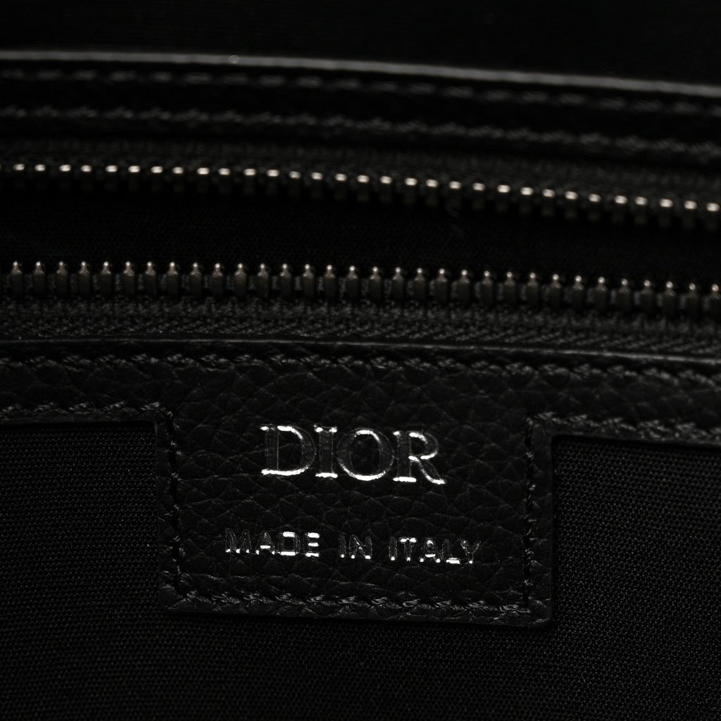 Oblique Grained Calfskin East West Tote Black