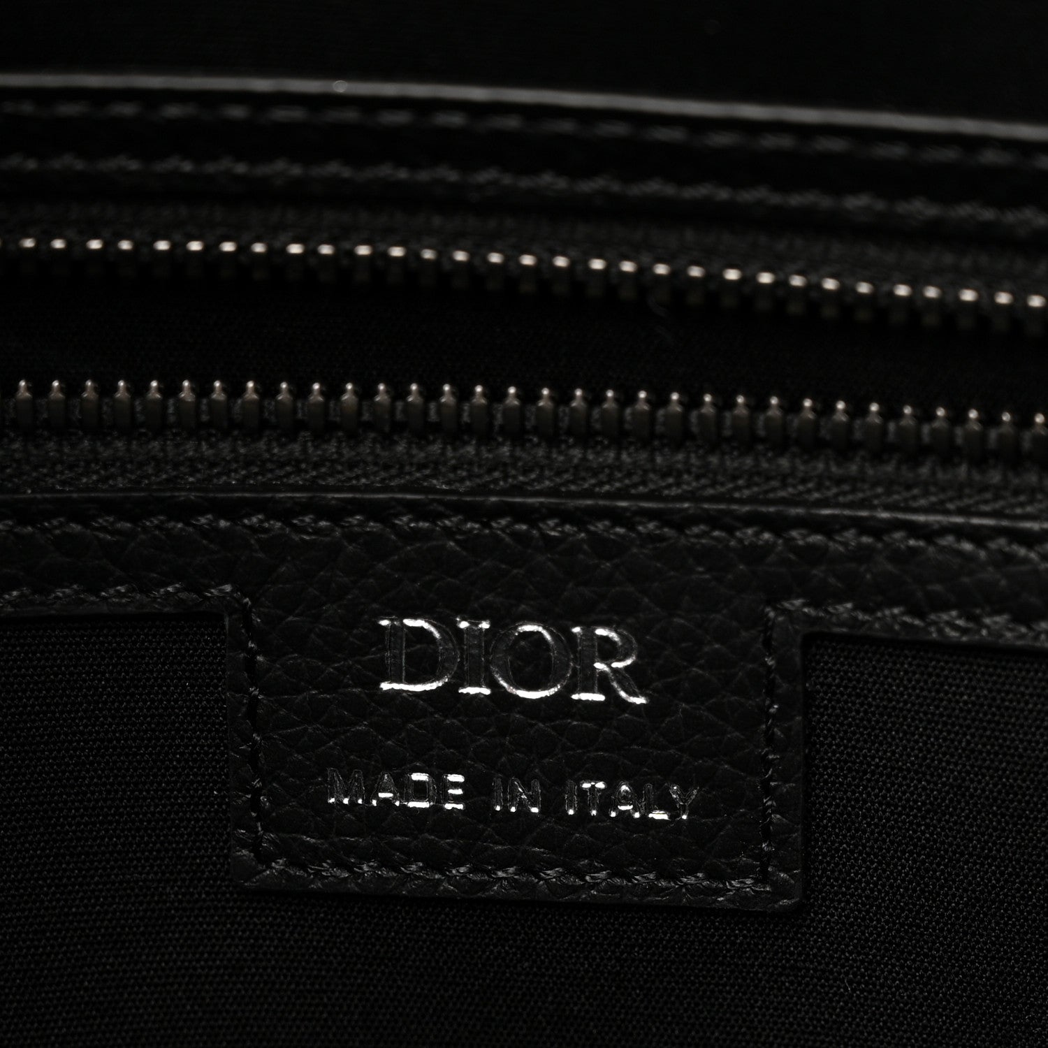 Oblique Grained Calfskin East West Tote Black