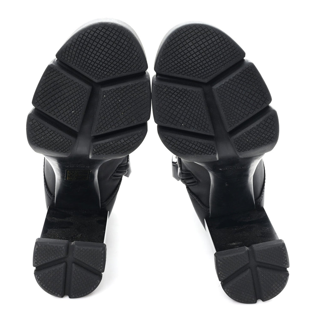 Spazzolato Re-Nylon Metal Triangle Logo 110mm Ankle Boots 37 Black