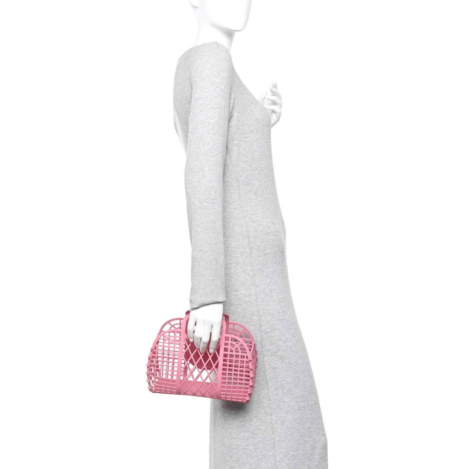 Recycled Plastic Vitello Liberty Matte Small Fendi Basket Rosa