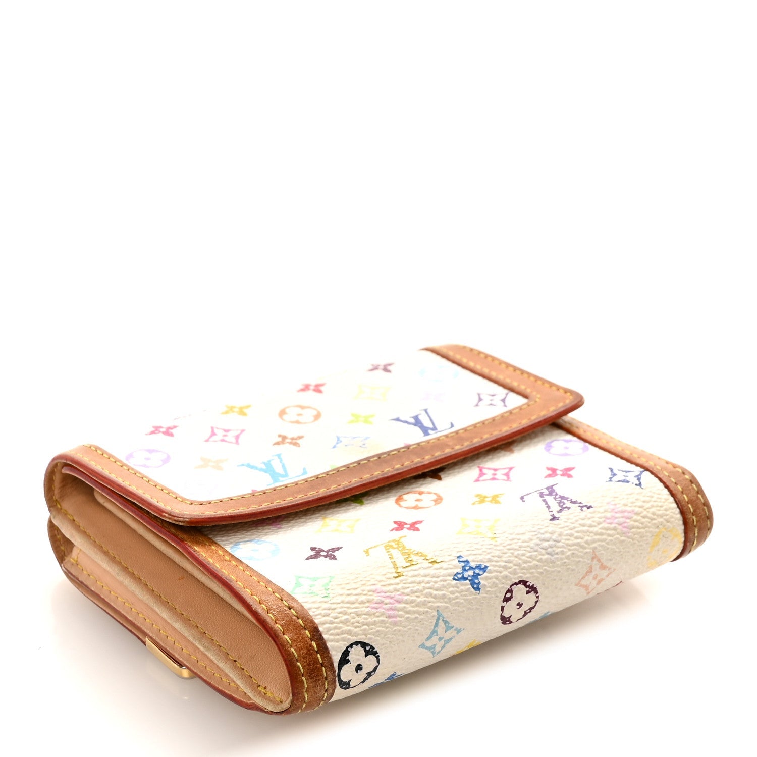 Monogram Multicolor Porte-Monnaie Billets Wallet White